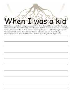 when i was a kid interview sheet